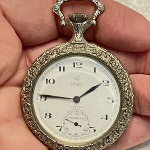 VTG WATEX POCKET WATCH OPEN FACE SWISS 17 JEWEL MECHANICAL SWISS ANGLER 1960’s